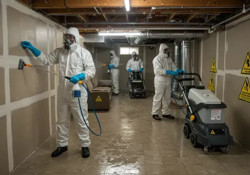 Basement Moisture Removal and Structural Drying process in James City County, VA